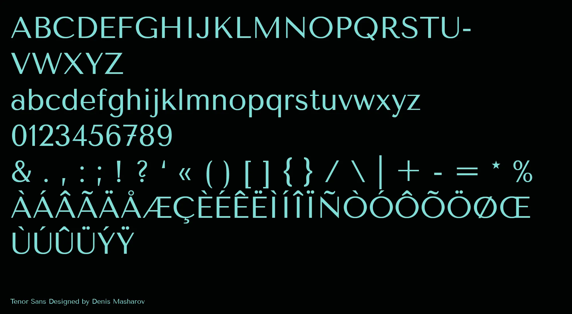 Spécimen typographique Tenor Sans